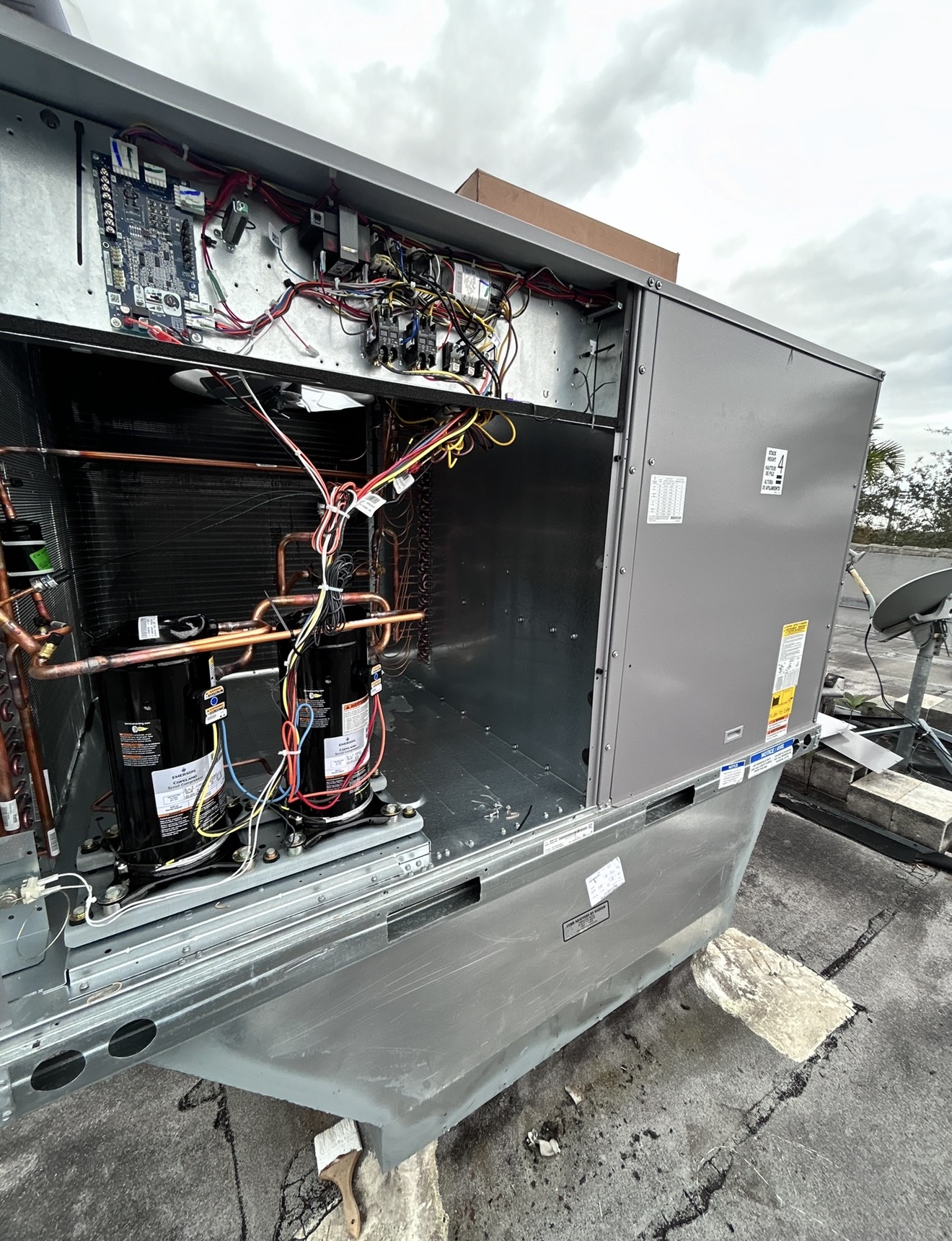 Commercial HVAC package unit maintenance and inspection performed by ASAP Heating and Air-Conditioning.